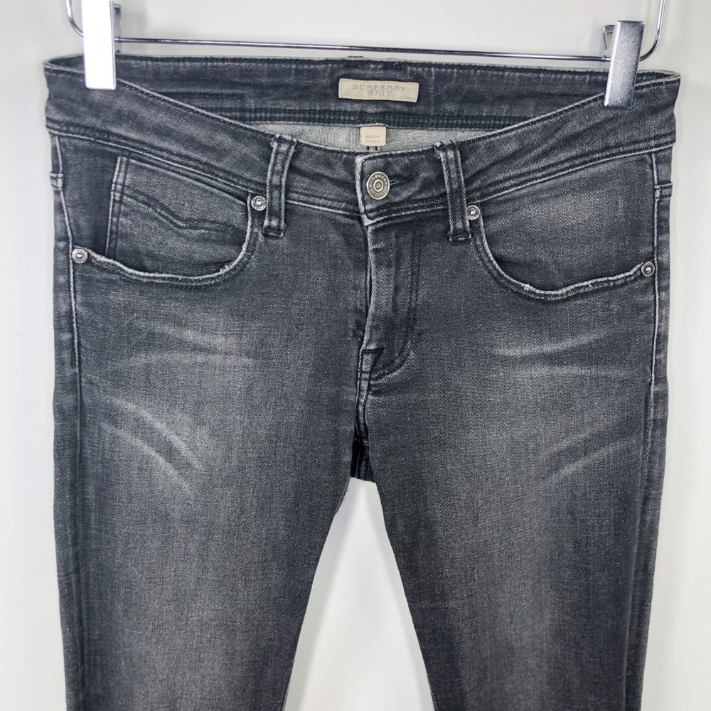 Burberry 25 Grey Bexton Skinny Jeans Ankle Zippers - Picture 3 of 8